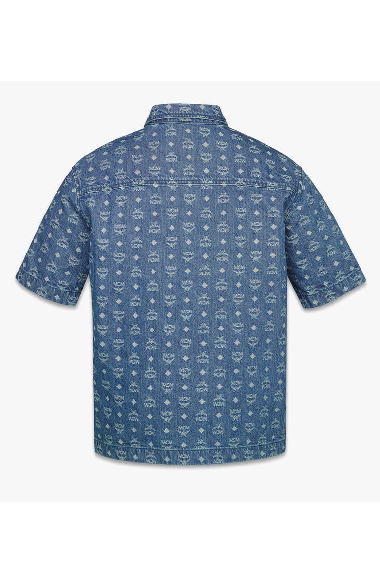 MCM Monogram Shirt in Denim Jacquard, Alternate, color, Blue