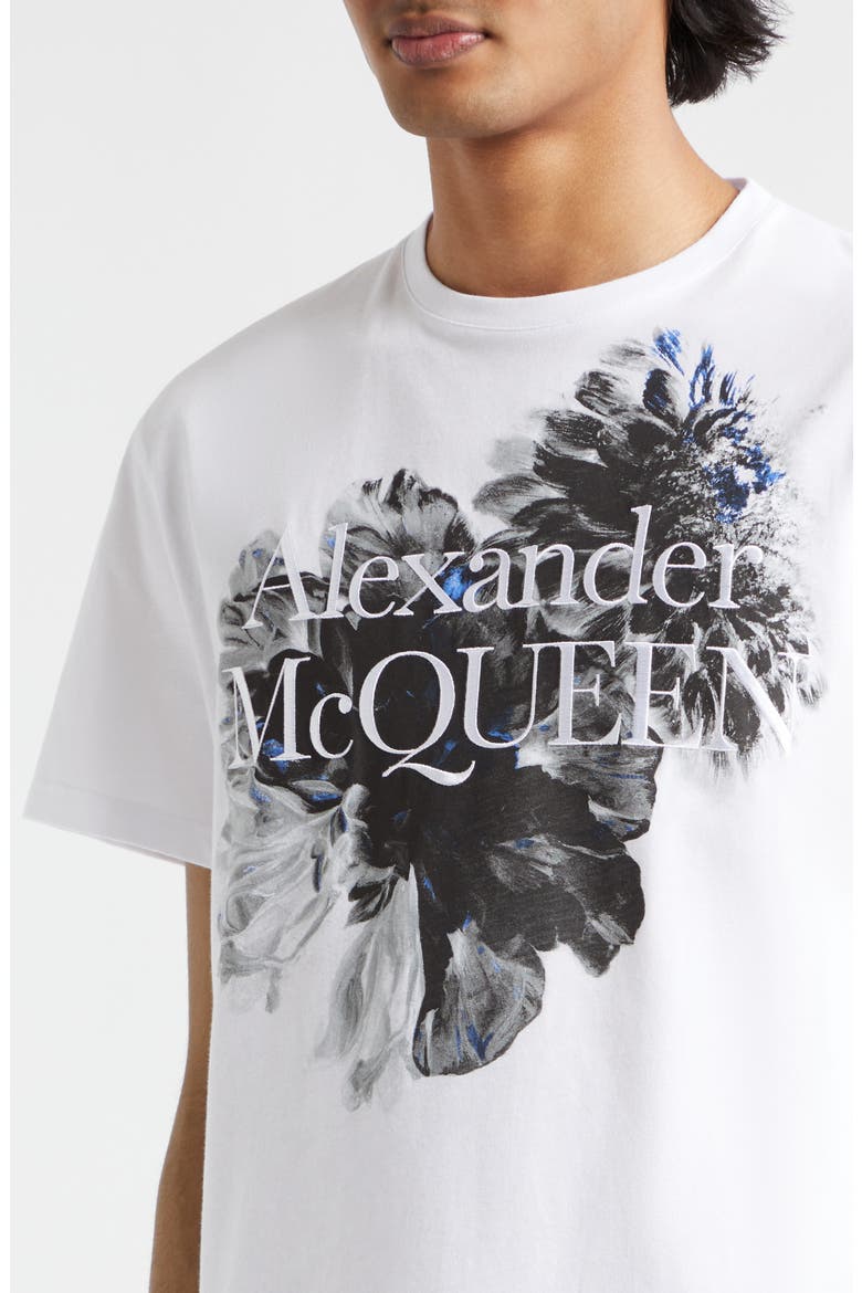 Dutch Flower Logo Graphic T-Shirt, Alternate, color, WHITE / BLACK