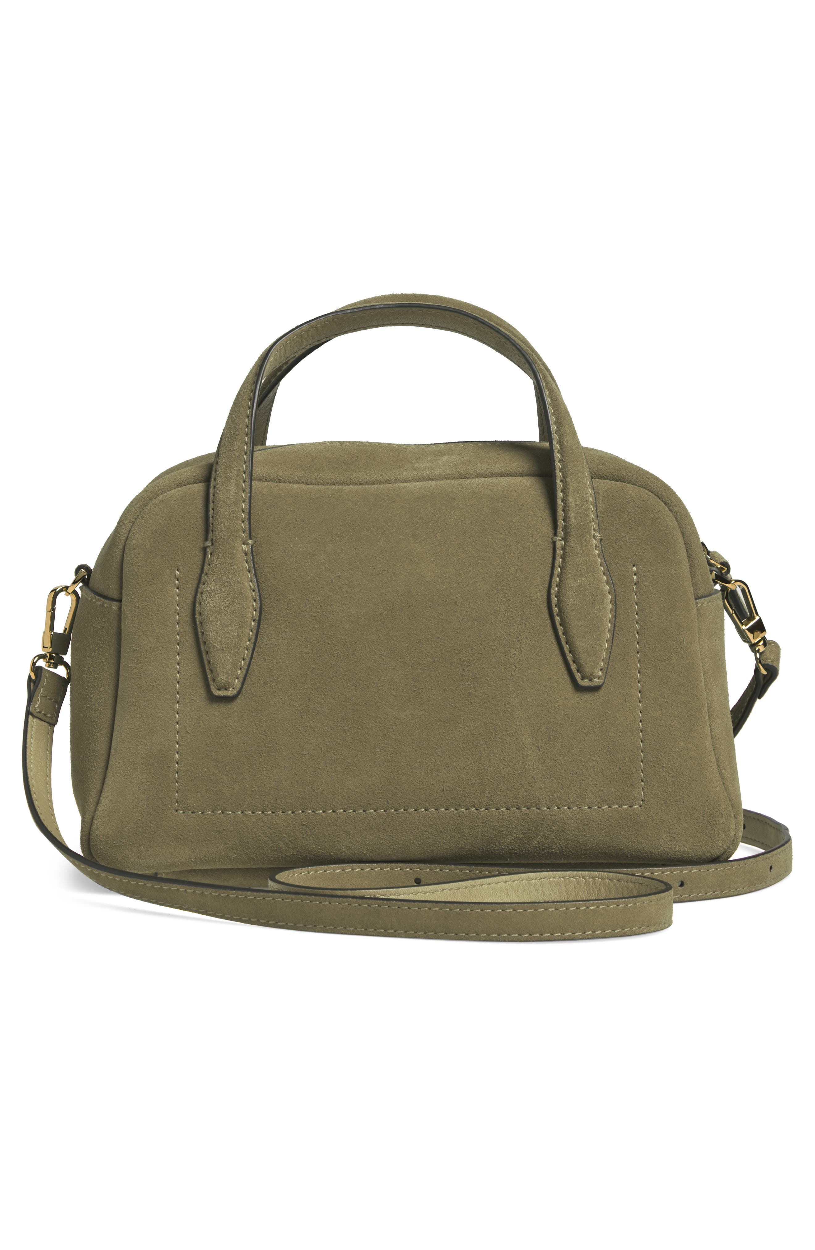 Medium Suede Crossbody Bag, Alternate, color, HIGHLAND GREEN