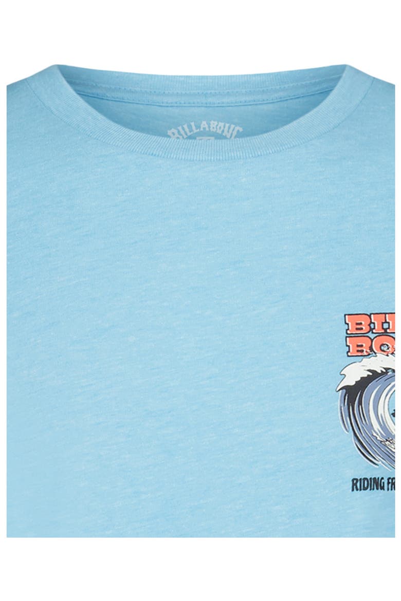 Kids' Flamingo Surf Cotton Graphic T-Shirt, Alternate, color, AQUA HEATHER