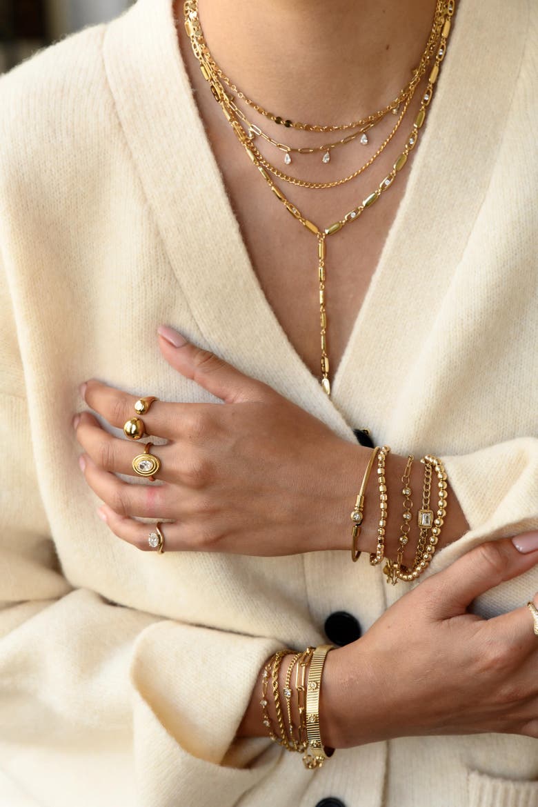 Nellie Lariat Necklace, Alternate, color, Gold