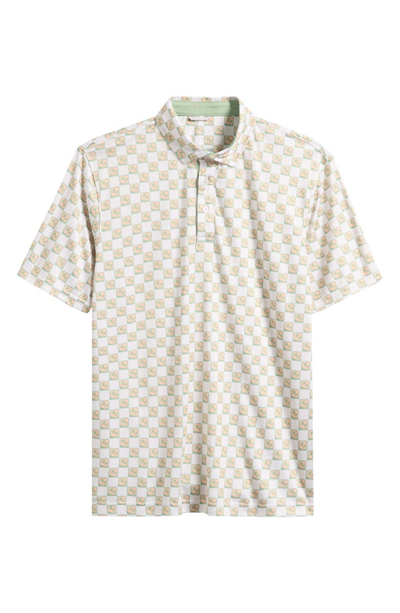 Swannies Lounge Performance Golf Polo, Main, color, White/ Gold