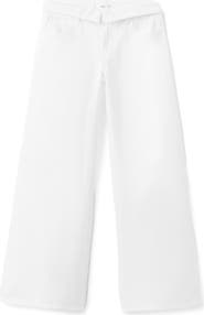 MANGO TEEN Foldover Low Rise Wide Leg Jeans