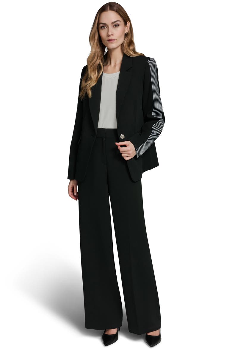 Side Stripe Blazer, Alternate, color, BLACK