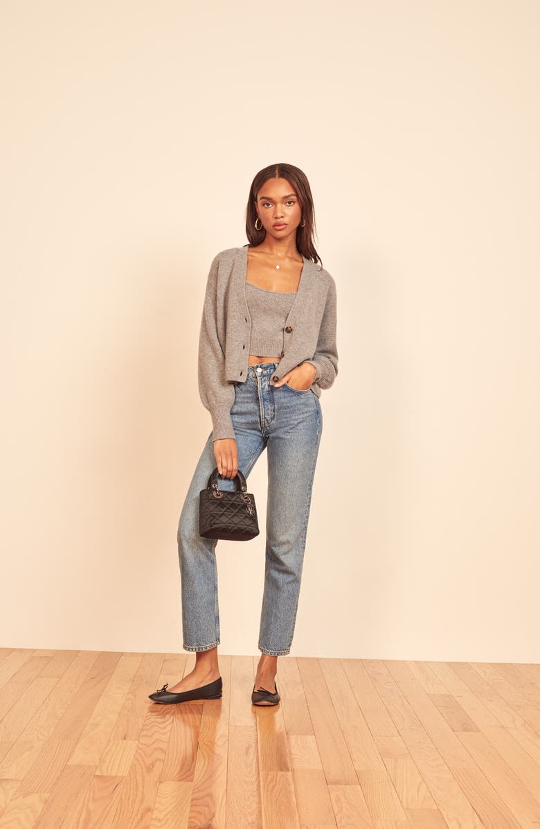 Reformation Varenne Recycled Cashmere & Cashmere Sweater & Camisole, Alternate, color, 