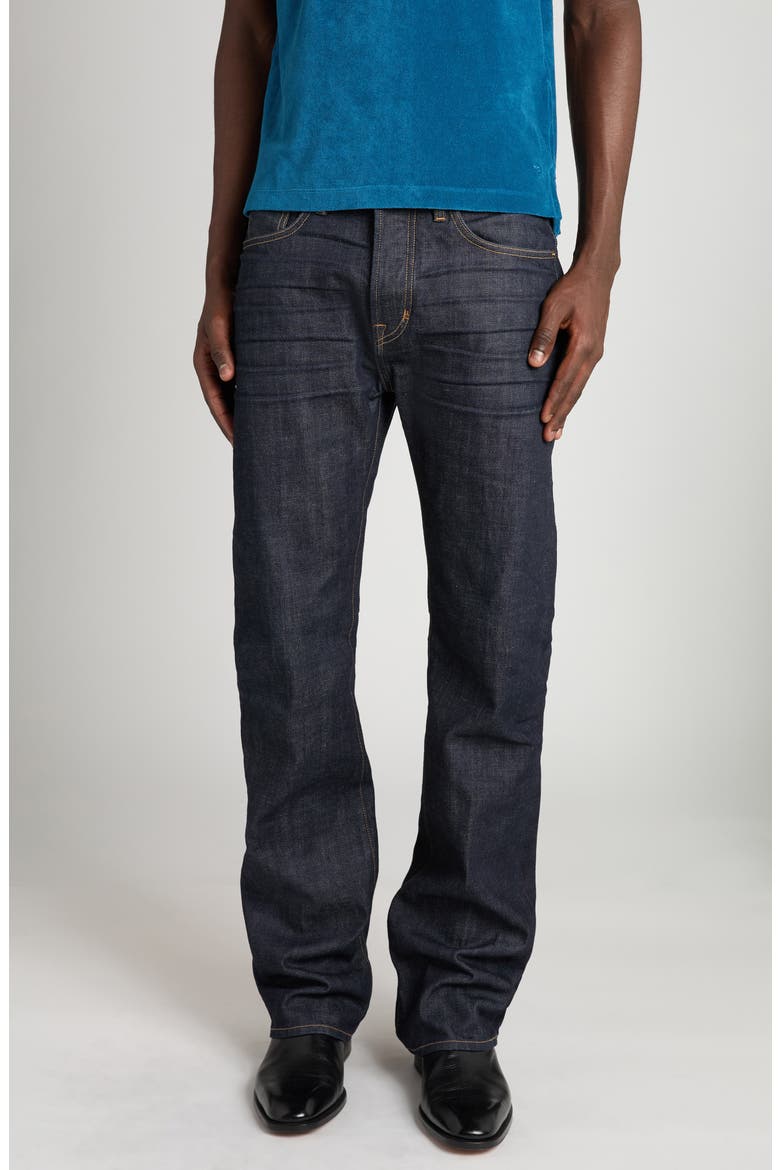 Selvedge Bootcut Jeans, Main, color, HB775 RINSE BLUE