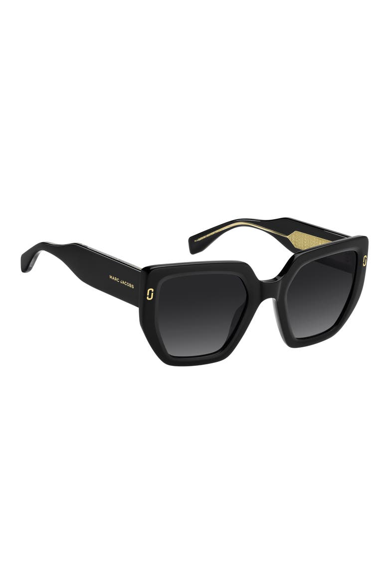 52mm Gradient Square Sunglasses, Alternate, color, BLACK/ DARK GREY