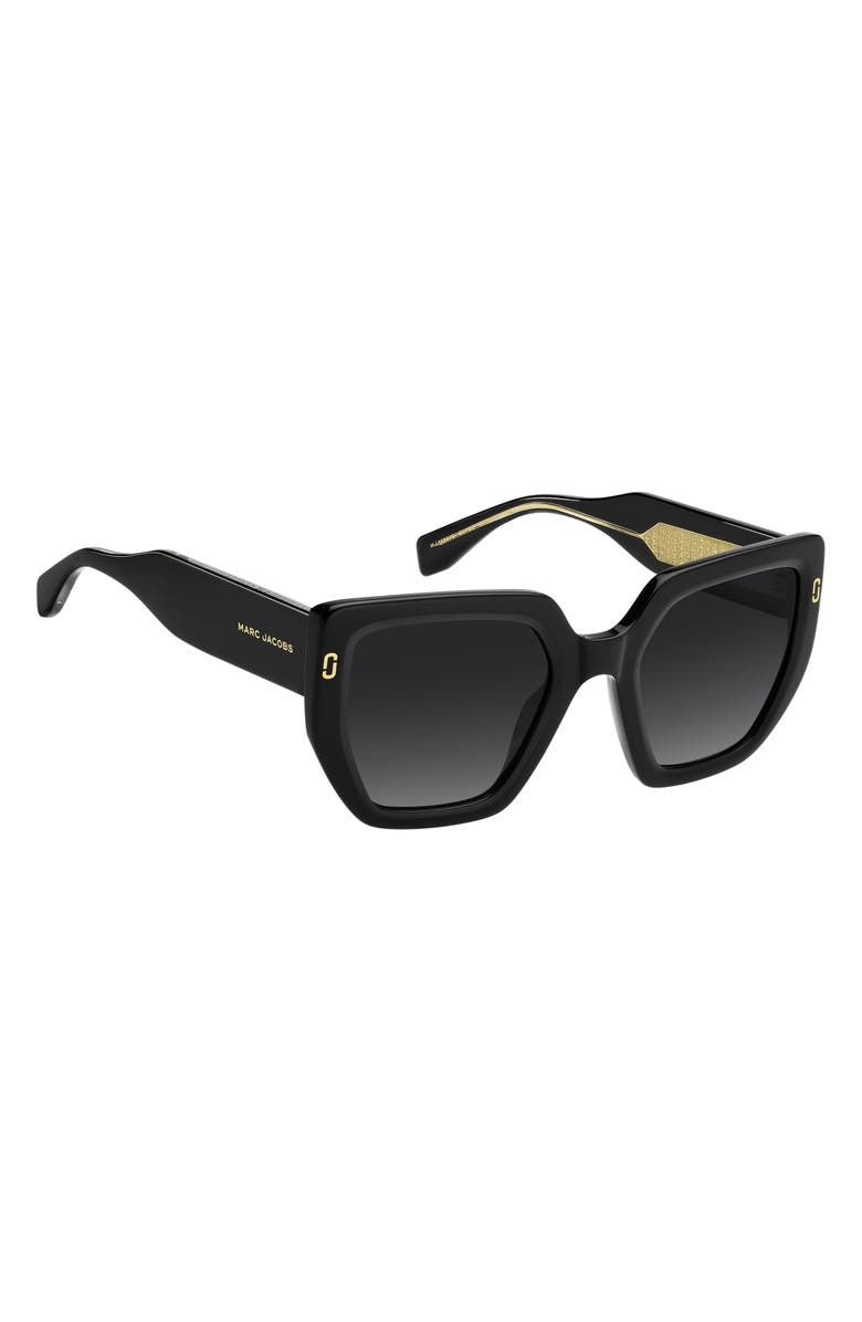 Marc Jacobs 52mm Gradient Square Sunglasses, Alternate, color, Black/ Dark Grey