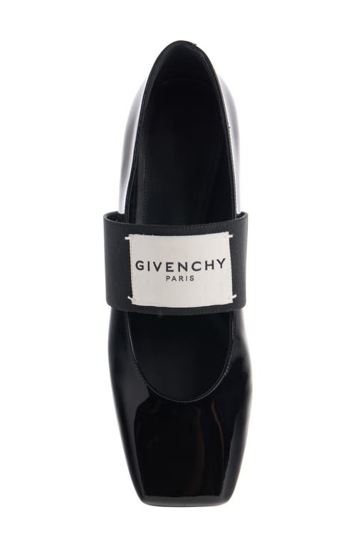 Givenchy Sliced Square Ballerinas In Patent Leather In Black