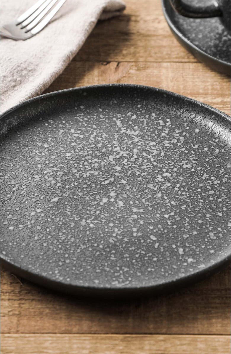 Stone Lain Tom Stoneware 4-Piece Salad Plate Set, Alternate, color, Black And White