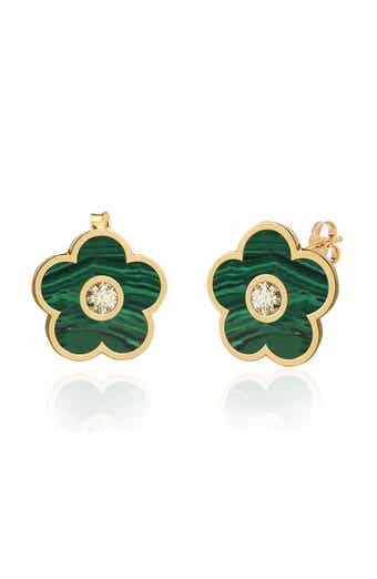 GABI RIELLE Effortless Staples Inlay Floral Stud Earrings