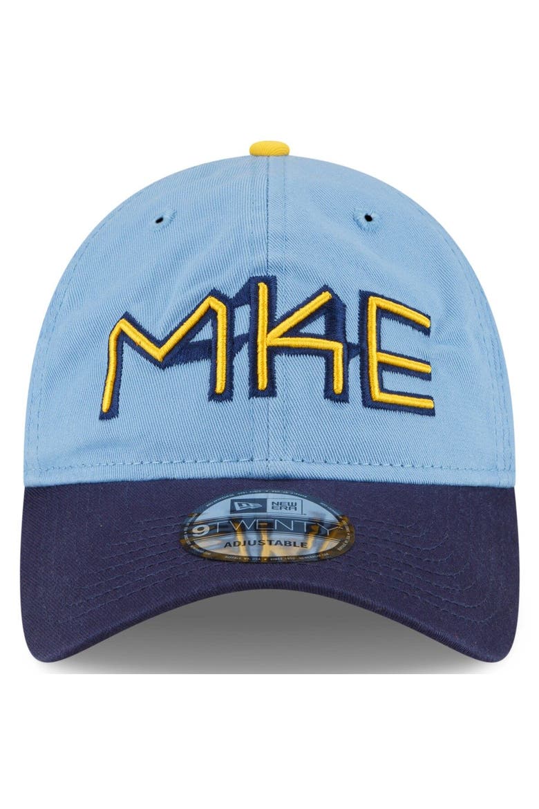 Men's New Era Powder Blue Milwaukee Brewers 2022 City Connect 9TWENTY Adjustable Hat, Alternate, color, Light Blue