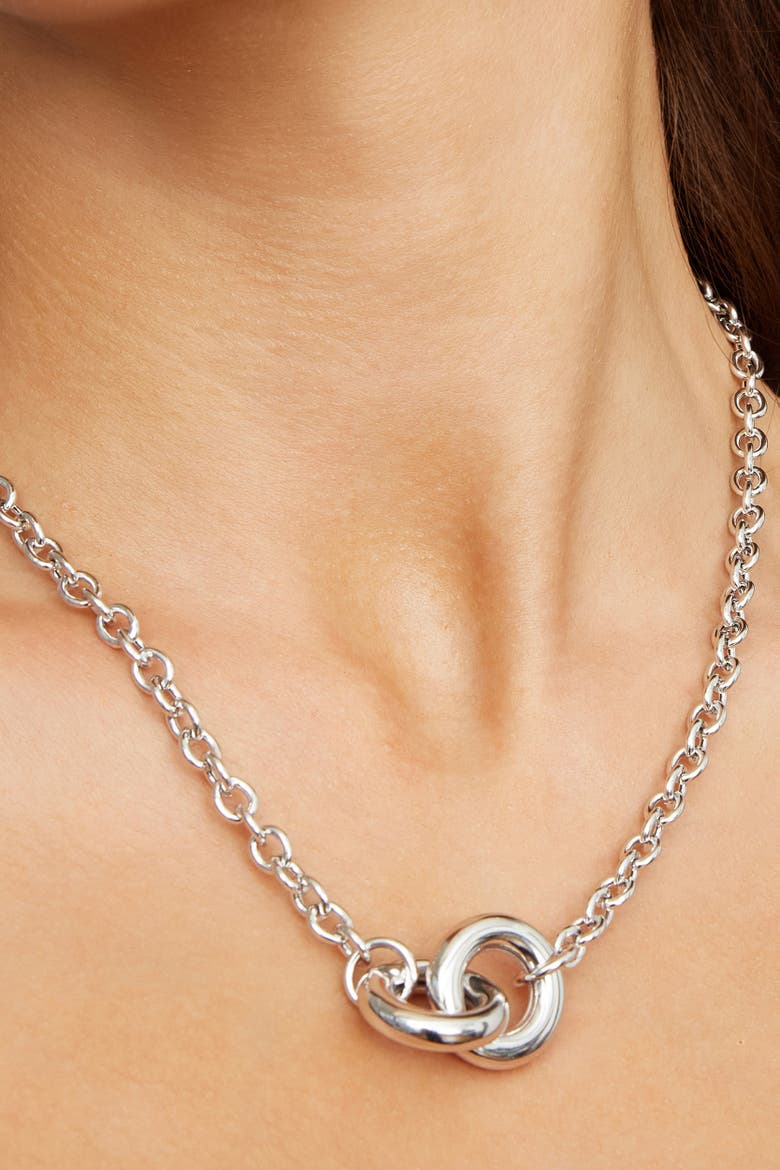 Sterling Silver Together Pendant Necklace, Alternate, color, Silver