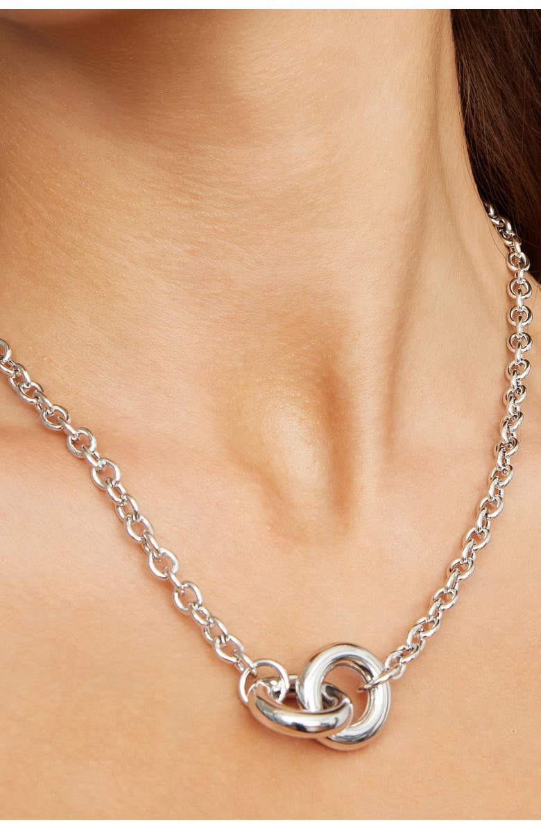 Oradina Sterling Silver Together Pendant Necklace, Alternate, color, Silver