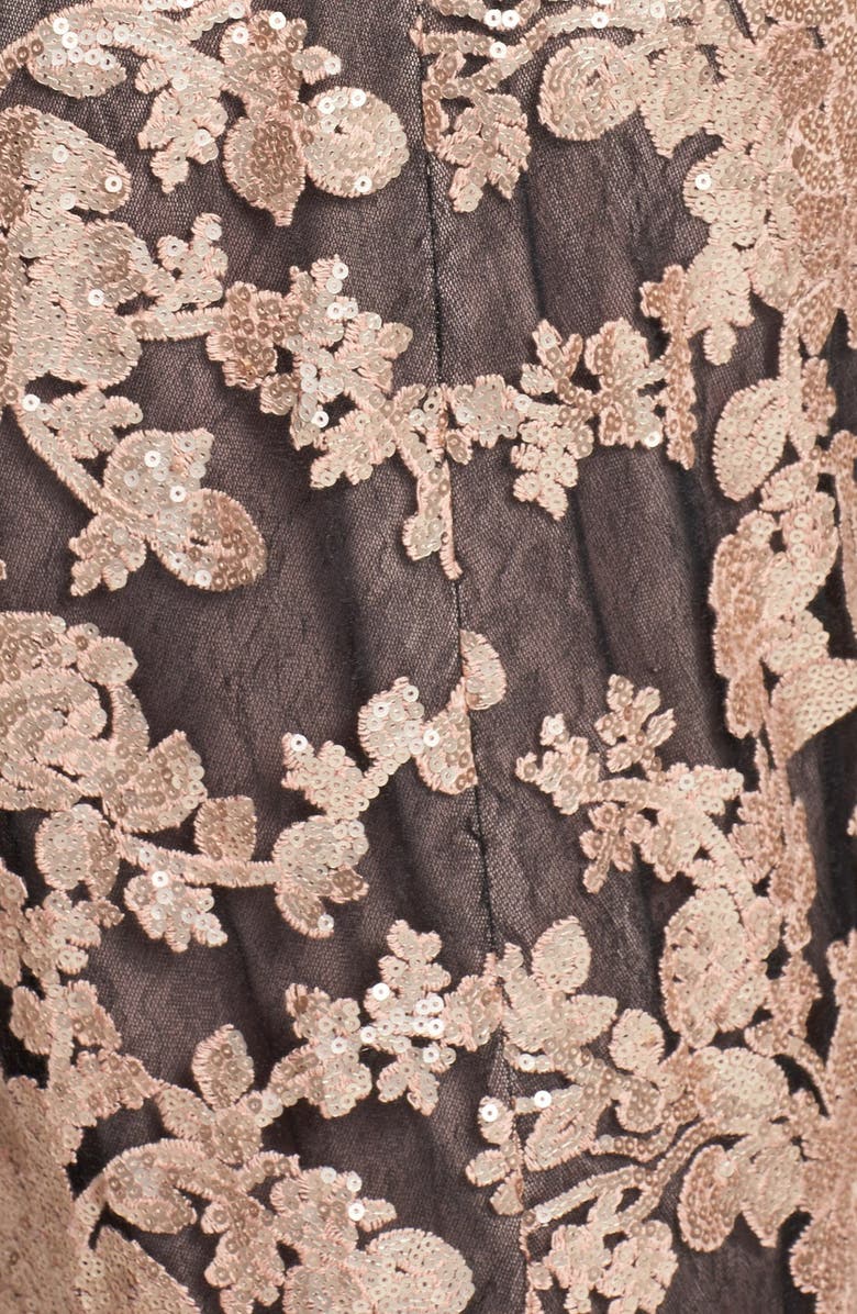 Tadashi Shoji Floral Sequin Cap Sleeve Sheath Dress, Alternate, color, 