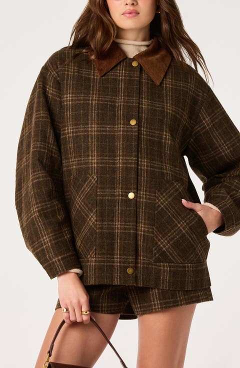 Shae Plaid Wool Blend Jacket