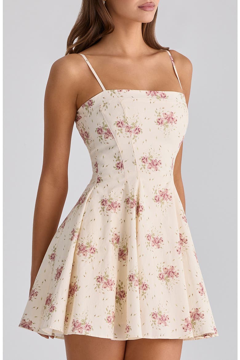 Dolly Rose Print Fit & Flare Minidress, Alternate, color, IVORY VINTAGE ROSE PRINT