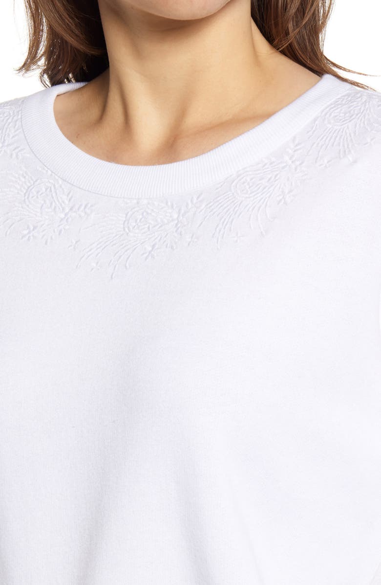 Caslon<sup>®</sup> Embroidered Crew Pullover, Alternate, color,