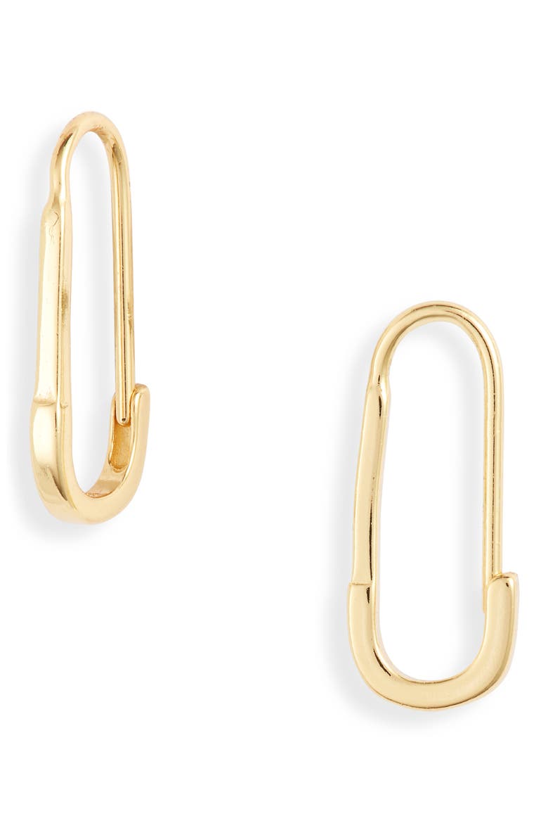 Safety Pin Earring, Main, color, GOLD