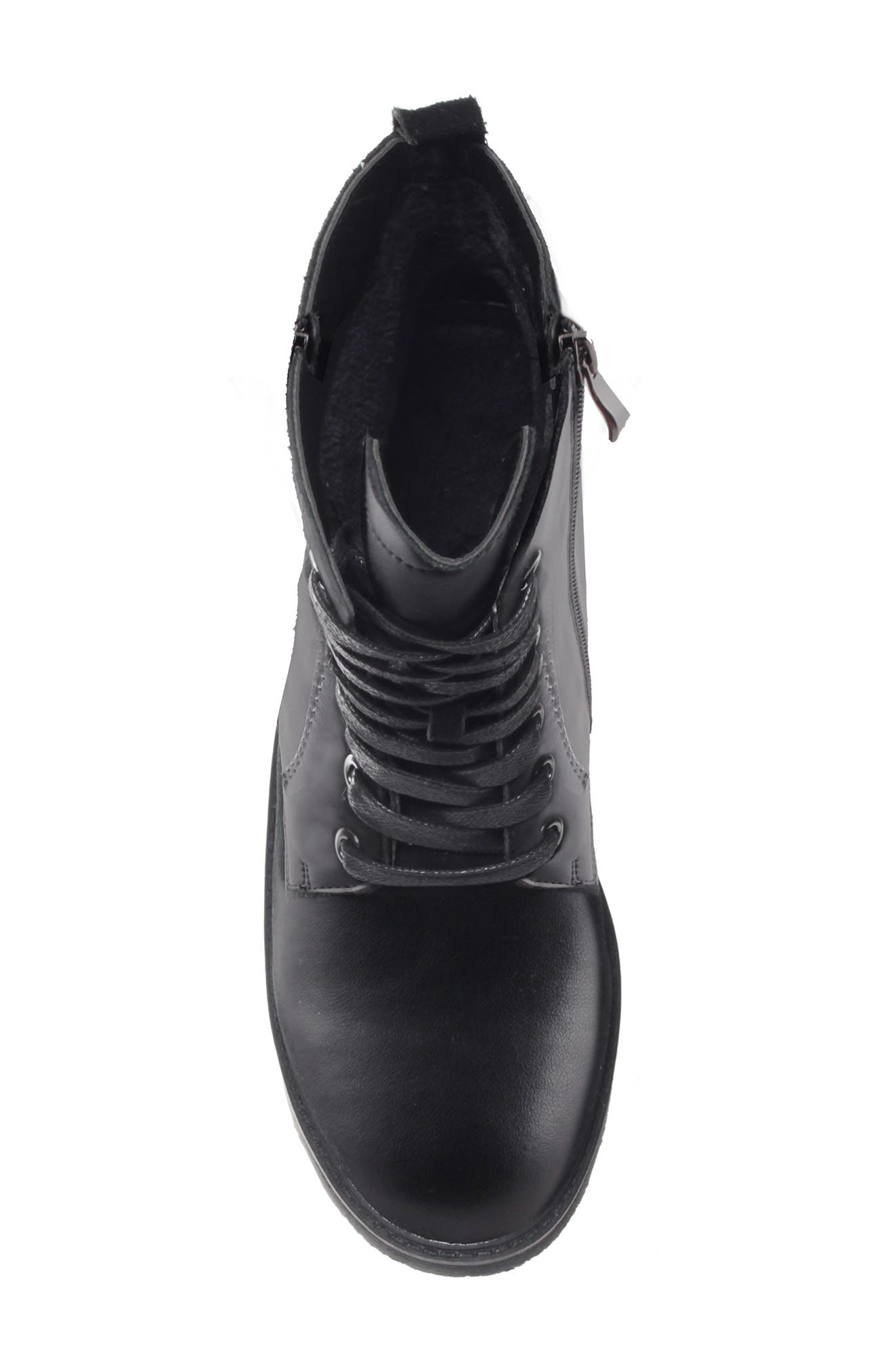 AquaDiva Noma Leather Lace-Up Boot, Alternate, color, Black Leather