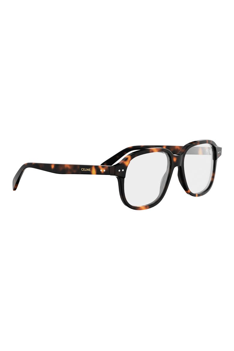 54mm Thin Geometric Optical Glasses, Alternate, color, DARK HAVANA