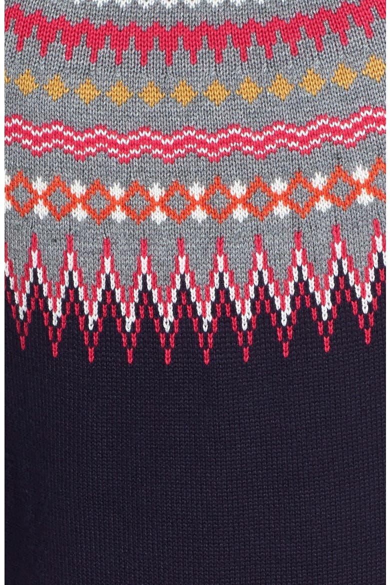 Fair Isle Sweater Dress, Alternate, color, NAVY