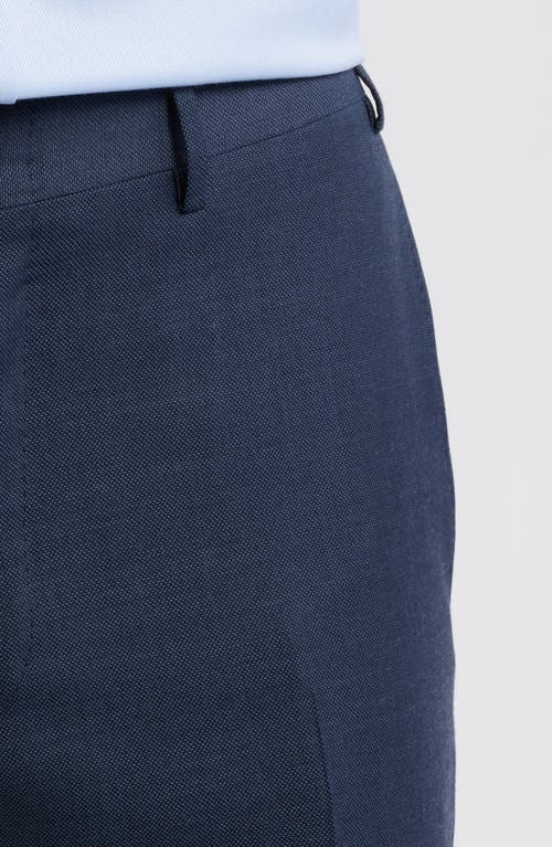 Canali Impeccabile Regular Fit Bird's Eye Super 130s Wool Dress Pants In Navy