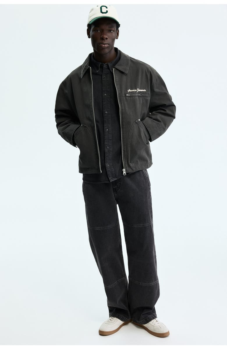 H&M Oversized denim shirt, Alternate, color, Denim Black