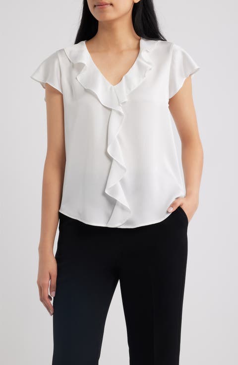 Ruffle Flutter Satin Top