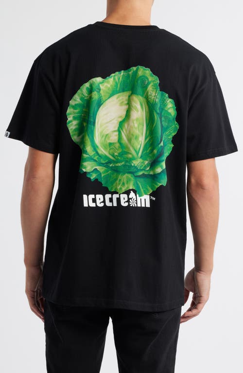 Icecream Cabbage Graphic T-shirt In Black