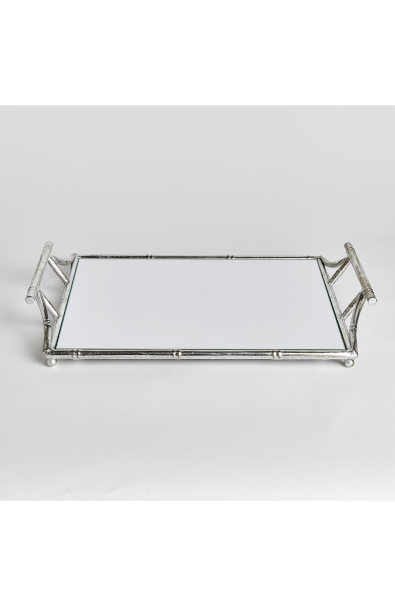 Napa Home & Garden Daphne Mirrored Premium Silver Decorative Table Tabletop Tray w/ Raised Handles, Alternate, color, Silver