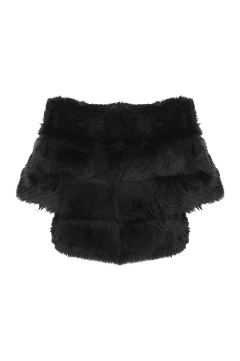 Genuine Shearling Lamb Capelet, Alternate, color, Black
