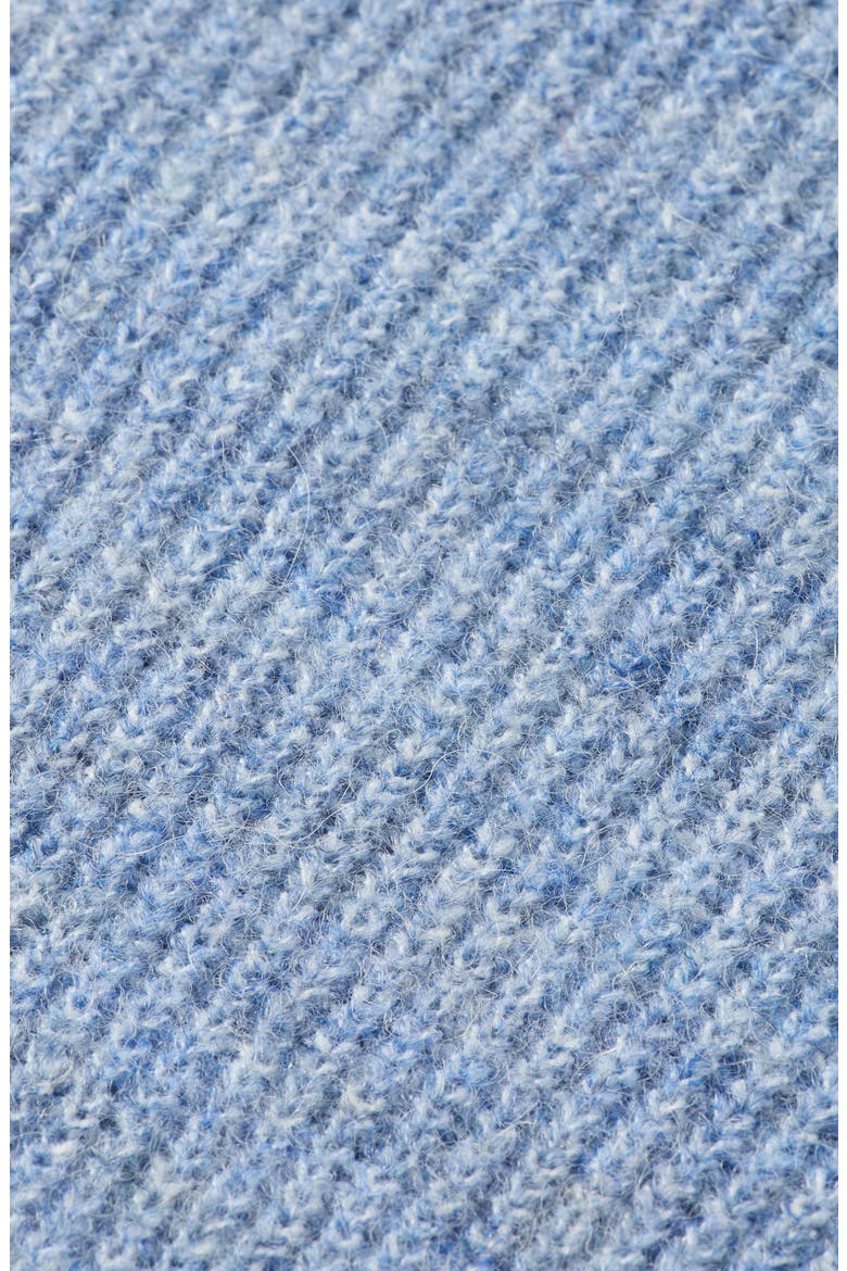 Fuzzy Crewneck Sweater, Alternate, color, FADED DENIM MELANGE