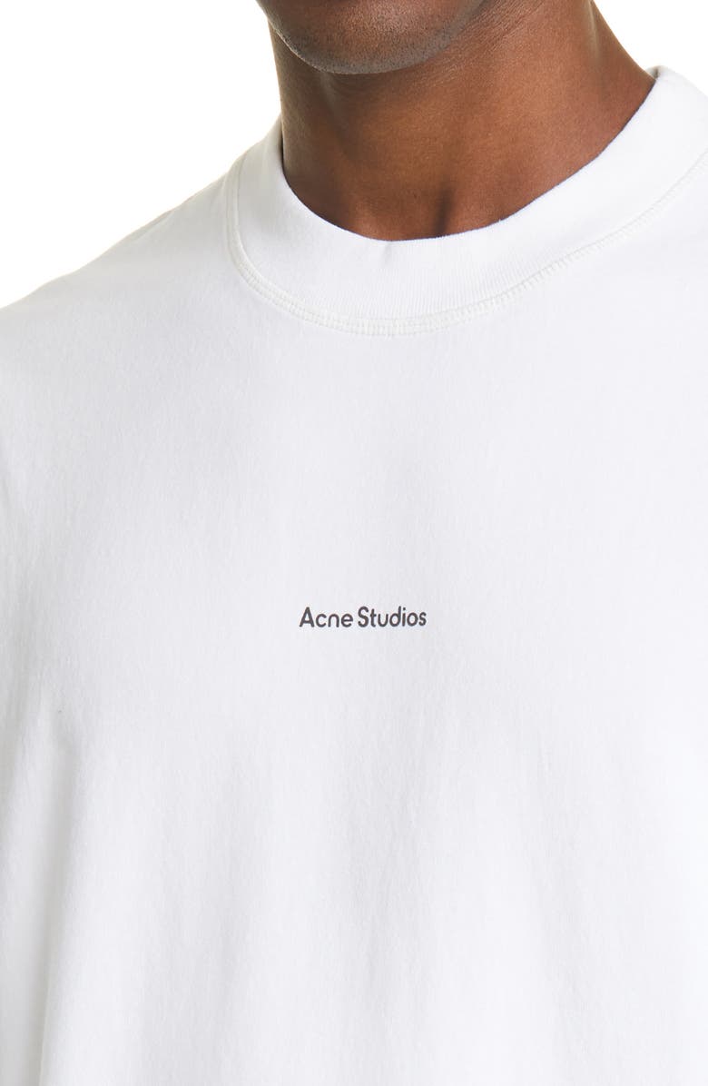 Acne Studios Extorr Stamp Logo Organic Cotton T-Shirt, Alternate, color, Optic White