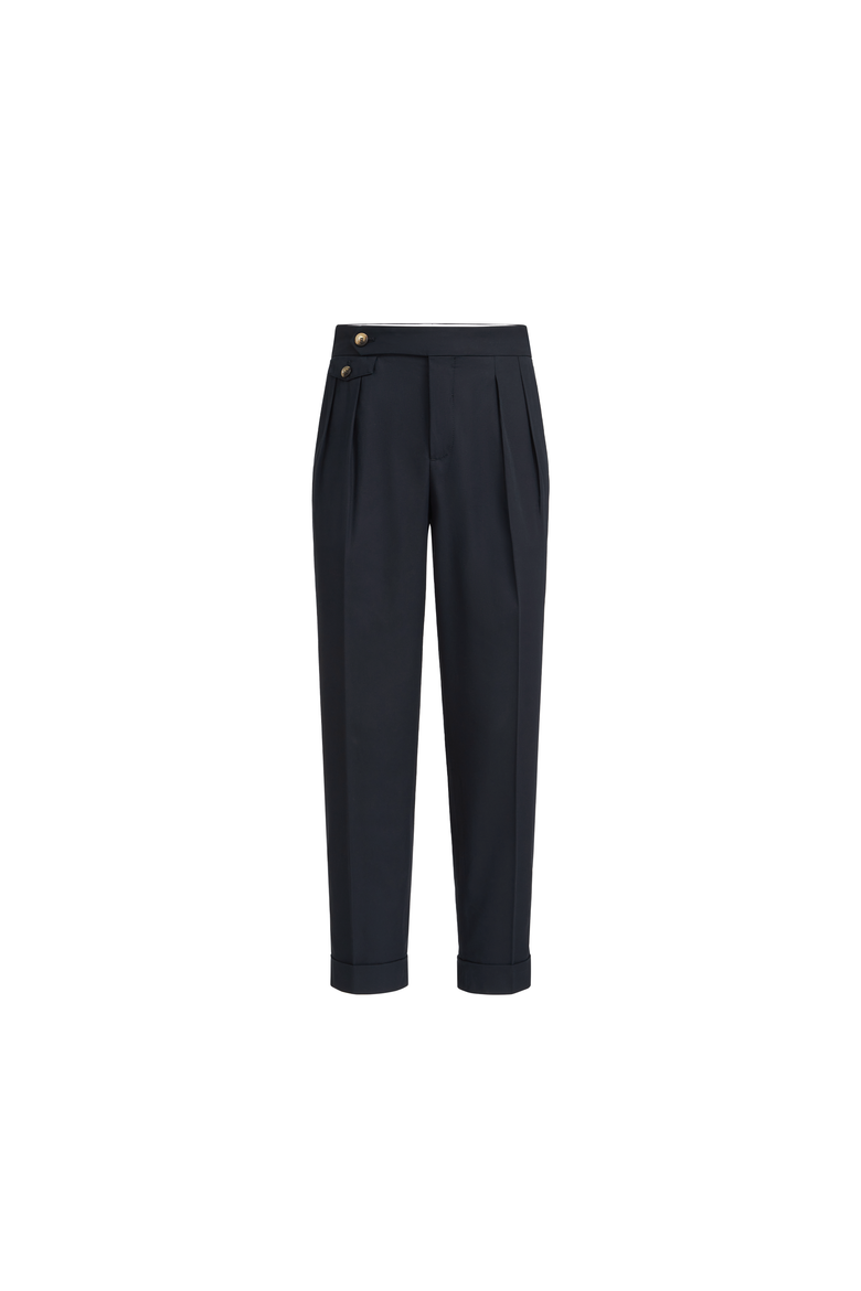 Cotton twill trousers, Alternate, color, Navy Blue
