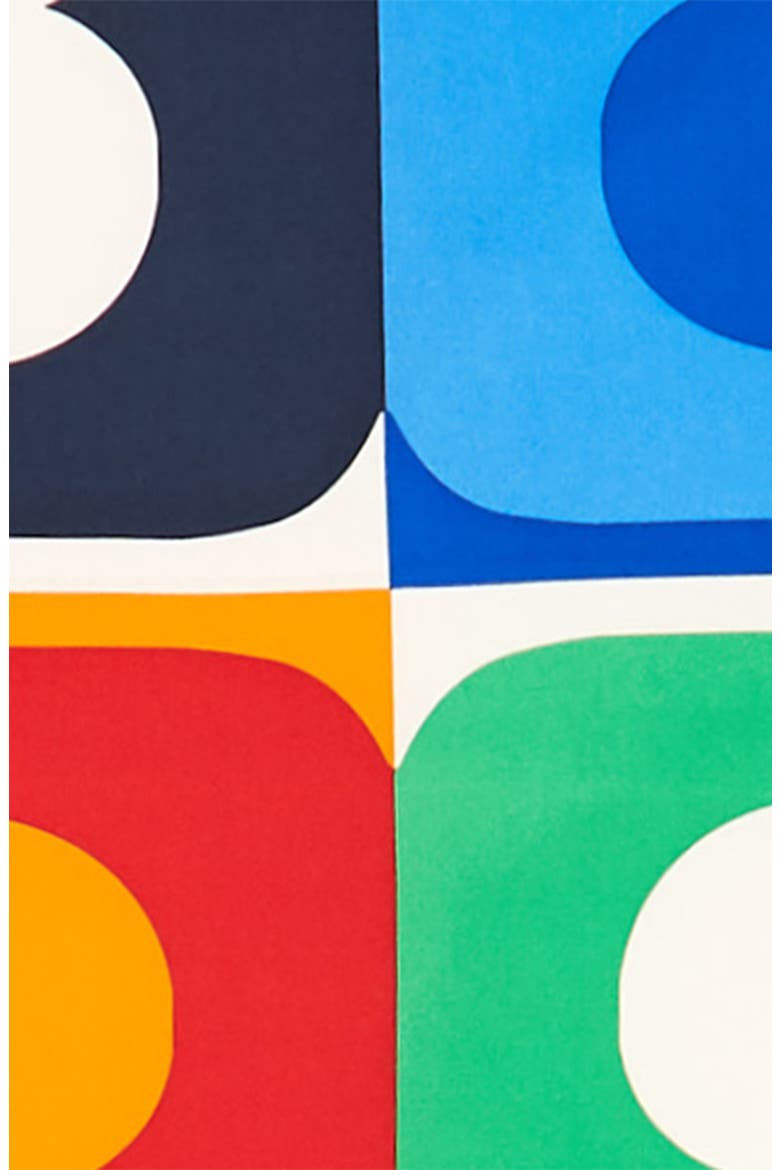 Colorblock Logo Silk Scarf, Alternate, color, BONDI BLUE