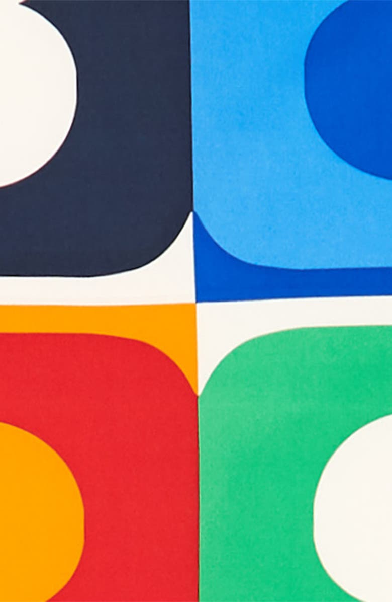 Tory Burch Colorblock Logo Silk Scarf, Alternate, color, 