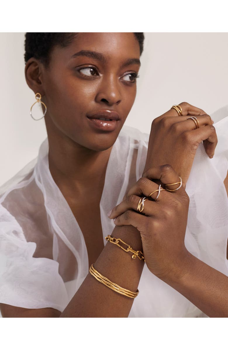 Monica Vinader Riva Pavé Diamond Frontal Drop Earrings, Alternate, color, 18Ct Gold Vermeil On Sterling