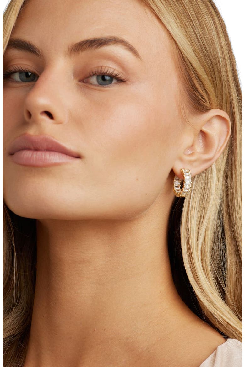 Taryn Crystal Hoops, Alternate, color, Gold