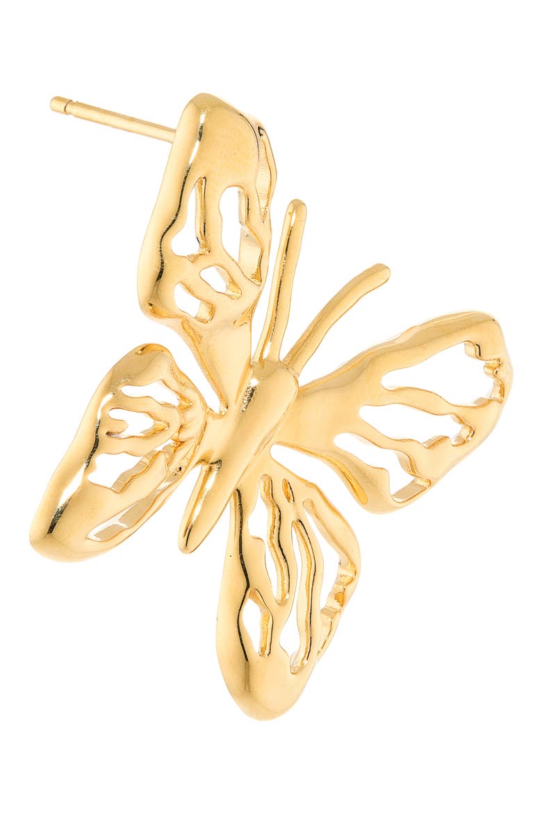 Openwork Butterfly Earrings, Alternate, color, GOLD