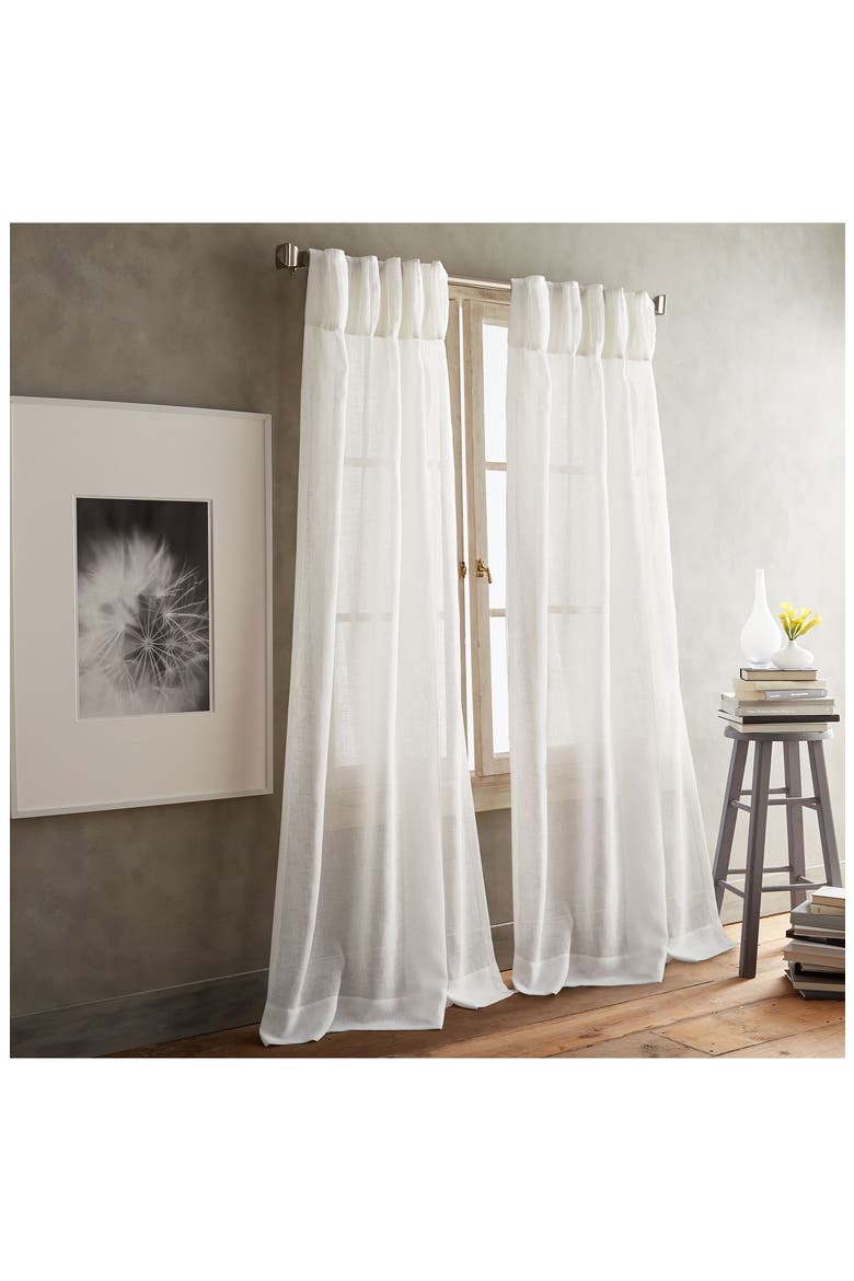 Paradox Inverted Pleat Back Tab Set of 2 Window Panels, Main, color, WINTER WHITE