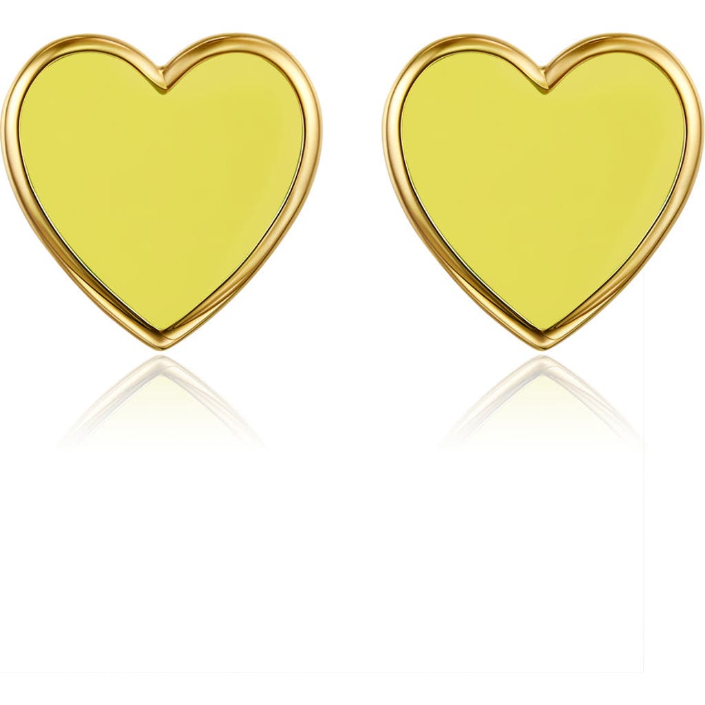 Anna Zuckerman Petit Love Studs In Yellow