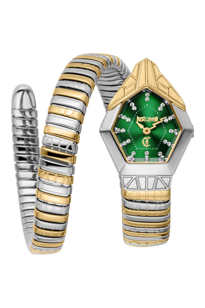 Snake Bracelet Watch, 23mm x 32.5mm, Main, color, TWO TONE G/S