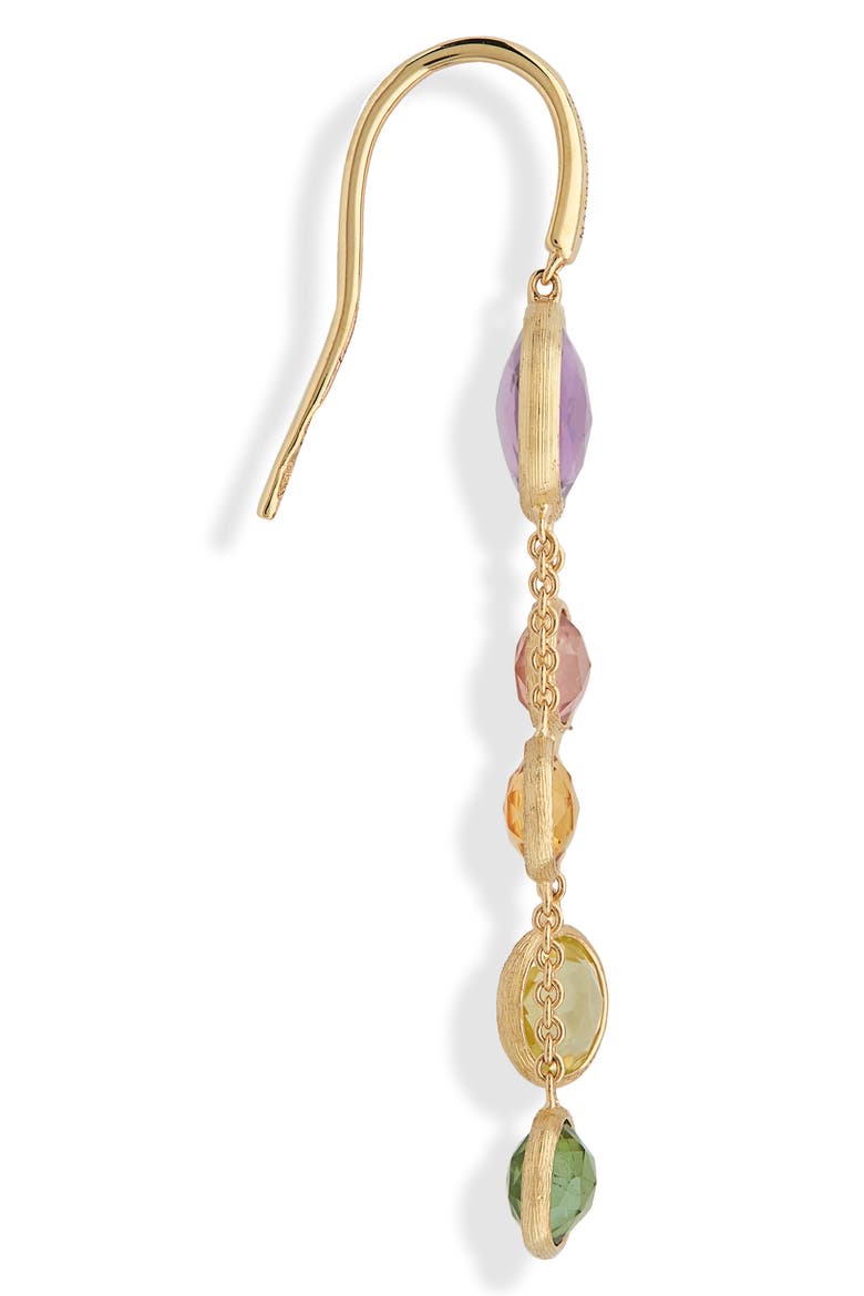 Jaipur 18K Yellow Gold Mixed Blue Topaz Two-Strand Earrings, Alternate, color, YELLOW GOLD/ MULTI