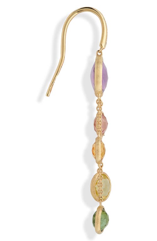 Marco Bicego Jaipur 18k Yellow Gold Mixed Blue Topaz Two-strand Earrings In Gold