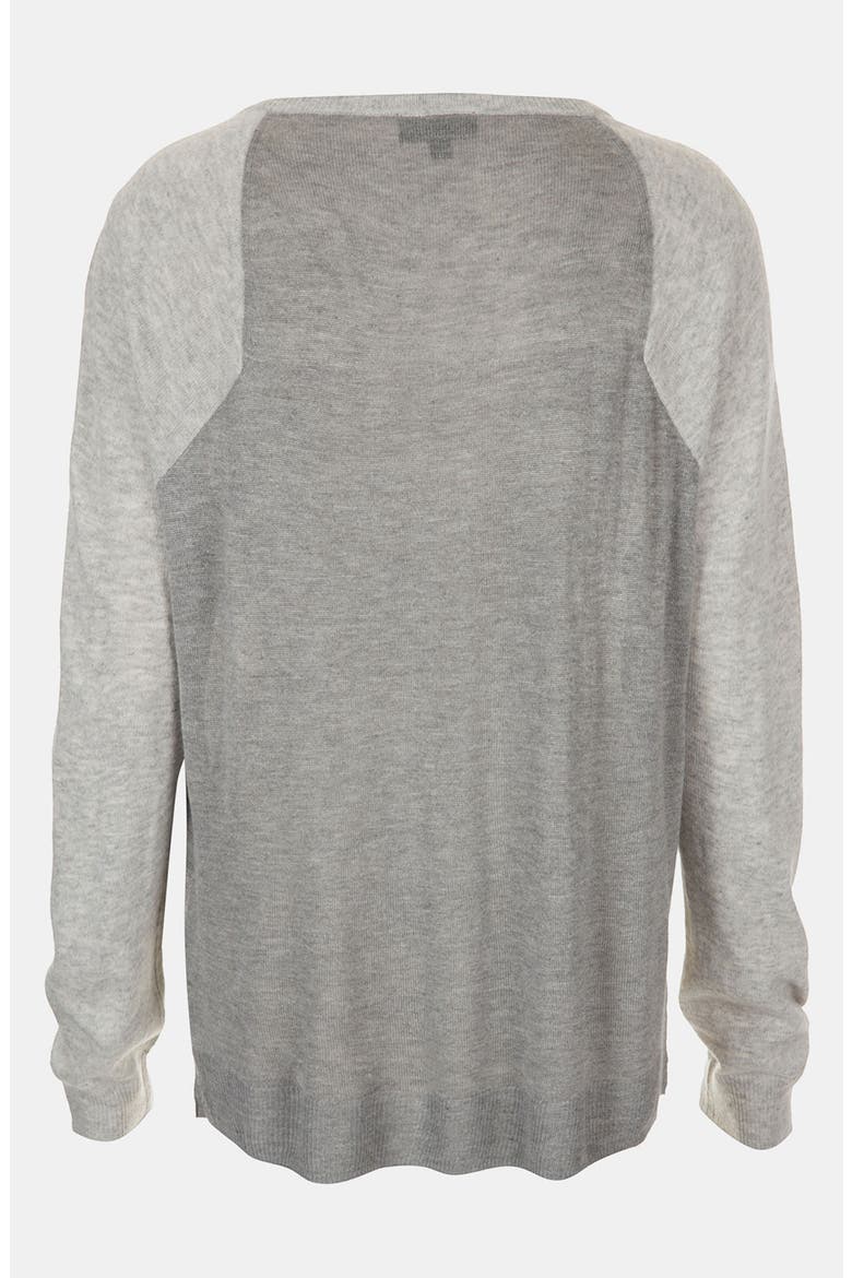 Sheer Back High/Low Sweater, Alternate, color, LIGHT GREY