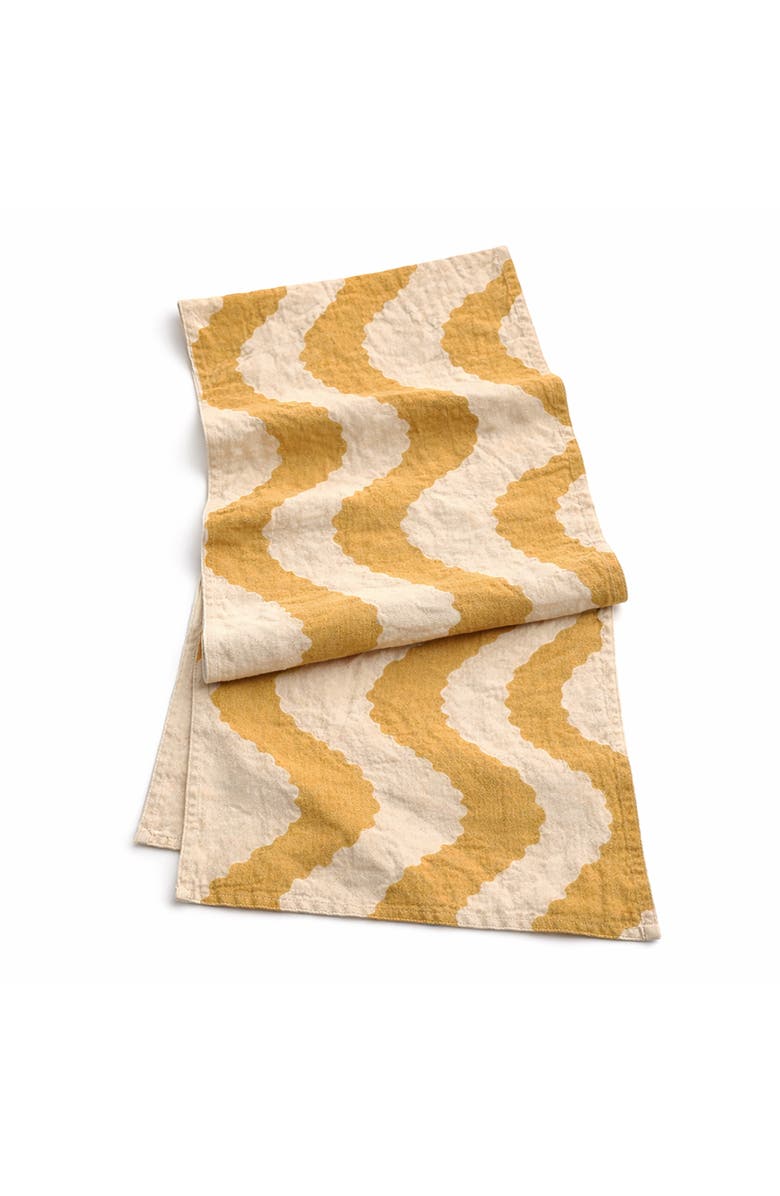 Ichcha Hand-Printed Table Runner, Main, color, Gold