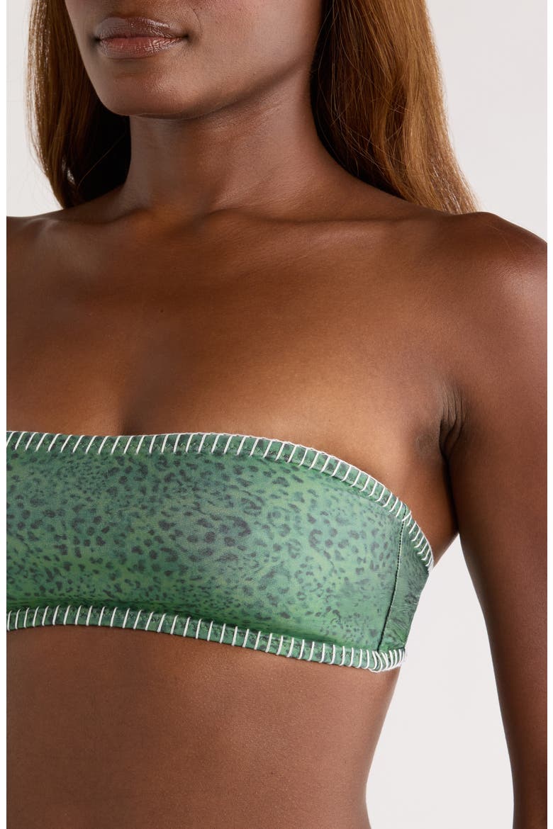 Blanket Stitch Slim Bandeau Bikini Top, Alternate, color, WILD WONDER