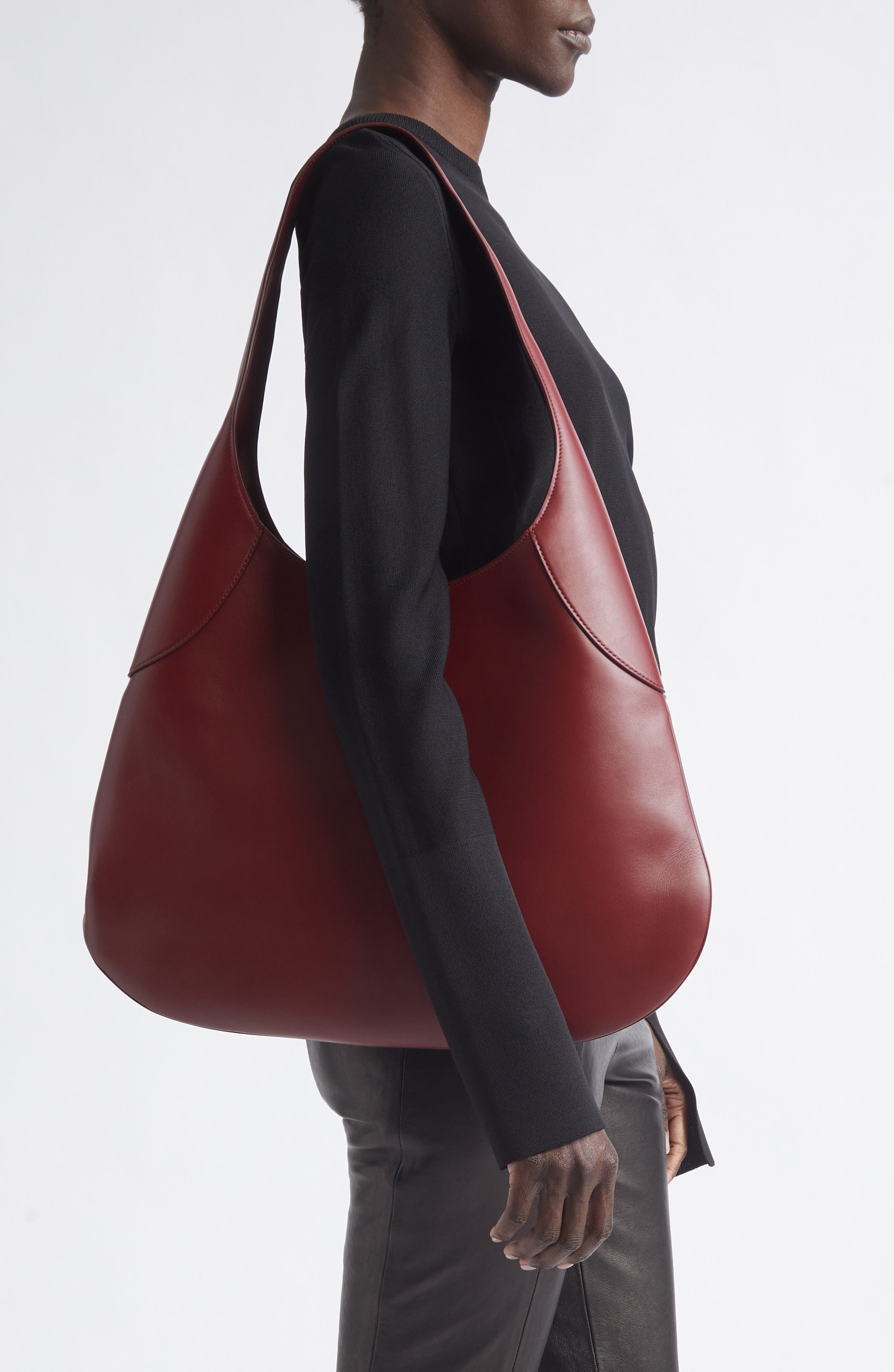 Large Joan Leather Hobo Bag, Alternate, color, 524 OXBLOOD
