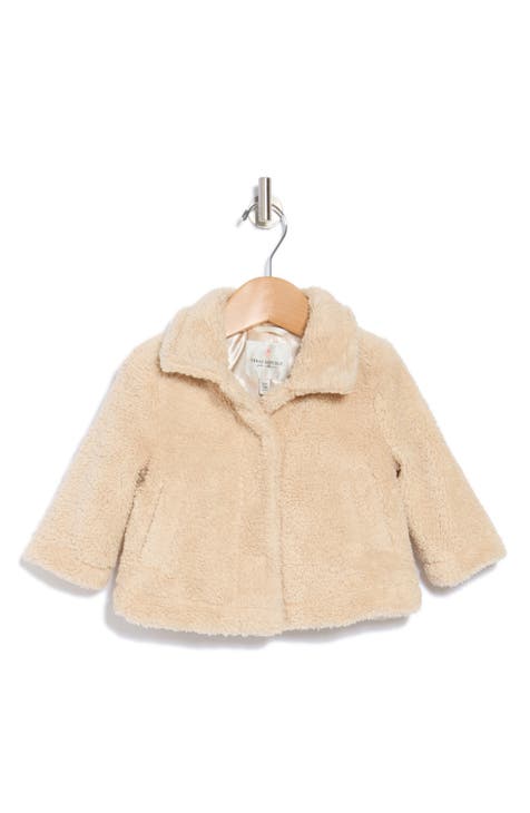 Soft Faux Shearling Snap Jacket (Baby)